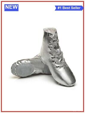 MSMAX Jazz Dance Shoes Split Sole Ankle Boots Lace-Up